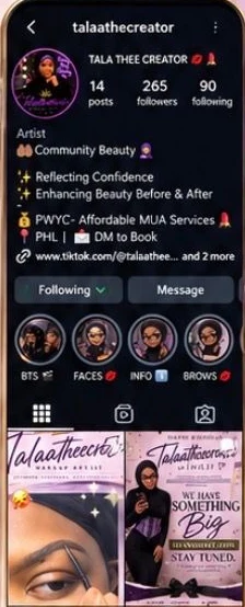 Instagram profile for Talaa Thee Creator (@talaathecreator)